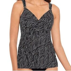 Miraclesuit Plunge Tankini Swim Top Size 34DD Bronze Age NWT